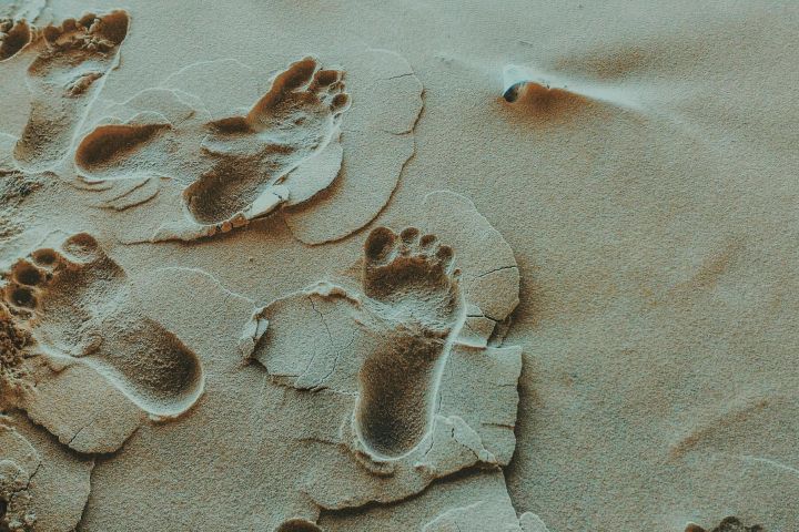 Person Foot Prints on Sands Photo